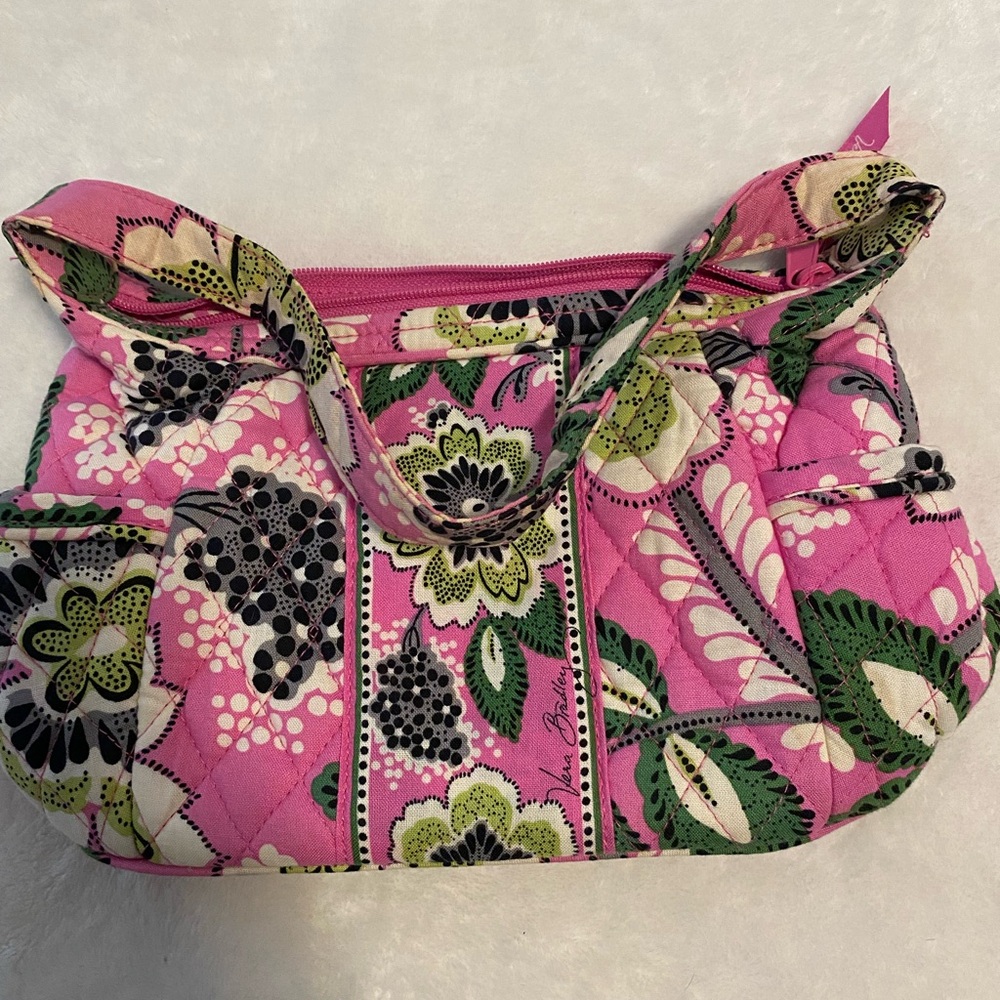 Vera Bradley Pink and Green Floral Pouch